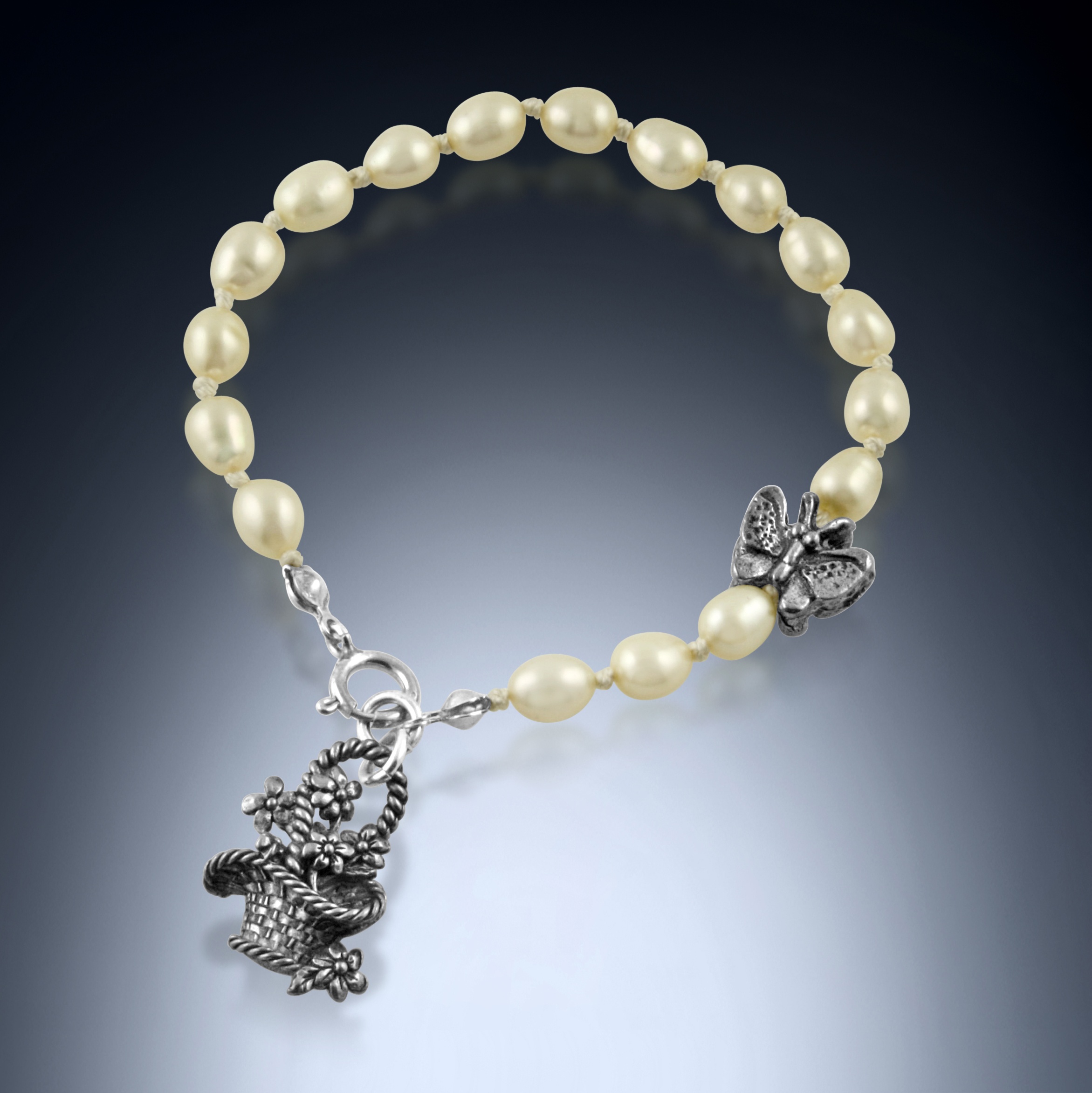 flower girl pearl bracelet